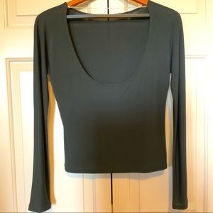 Banana Republic low back long sleeve black top